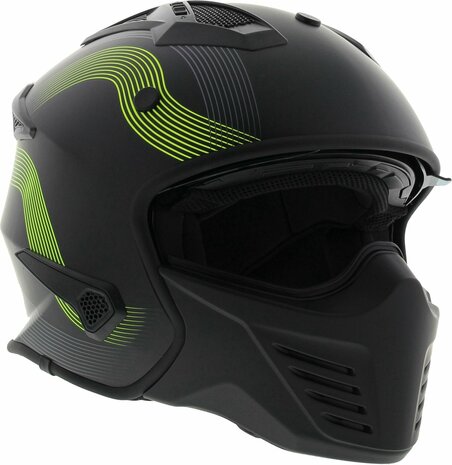 HELM VITO JET BRUZANO MAT ZWART MET FLUOR