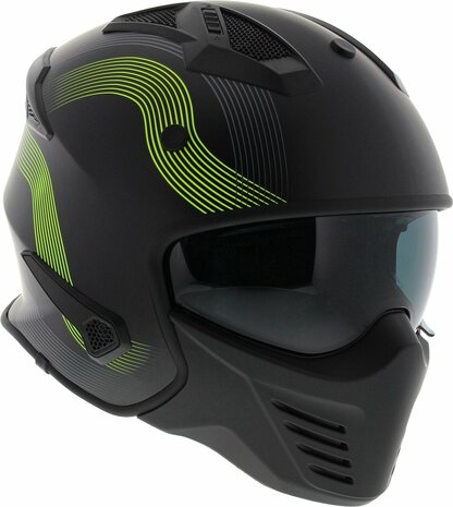 HELM VITO JET BRUZANO MAT ZWART MET FLUOR