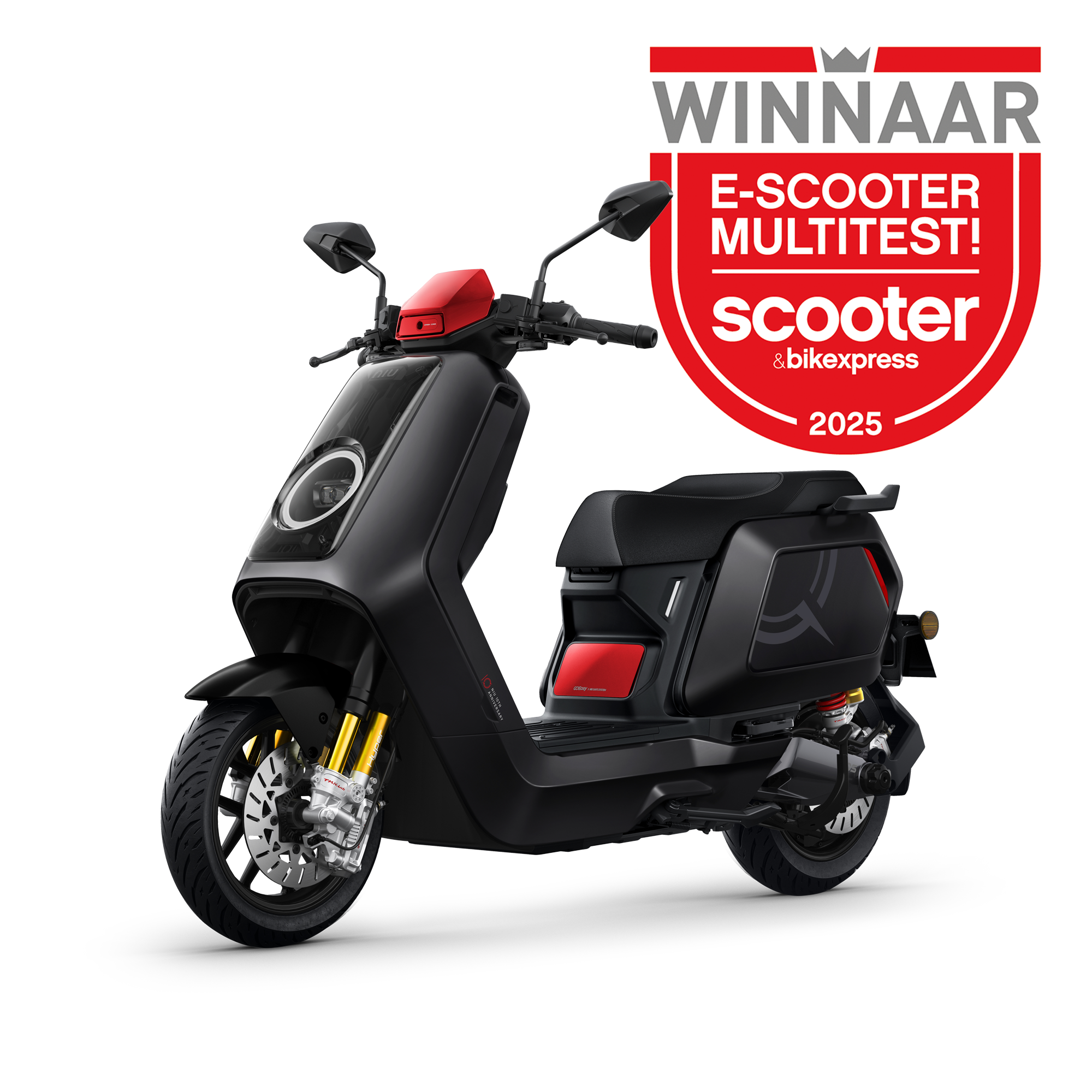 NIU NQiX 150 SE Mat Zwart Rood