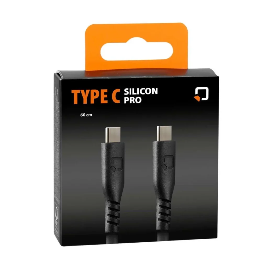 Oplaadkabel optiline silicone type c > usb type c 60cm zwart 91790