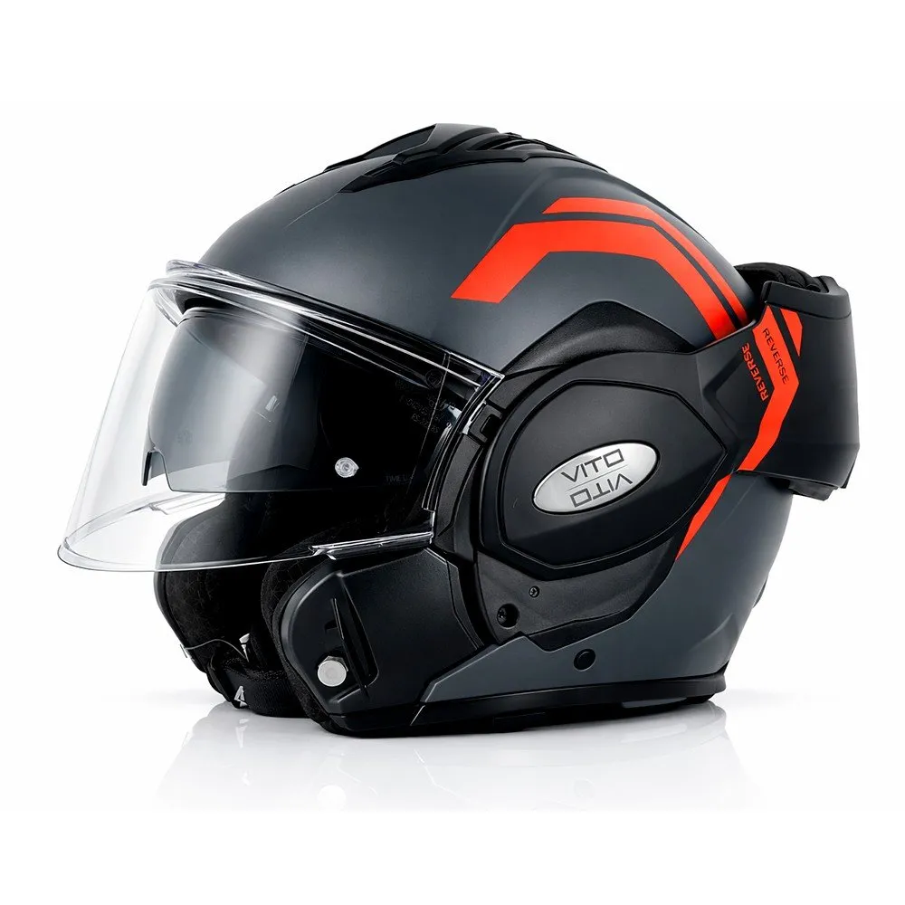 Helm Vito systeemhelm reverse mat grijs/oranje s