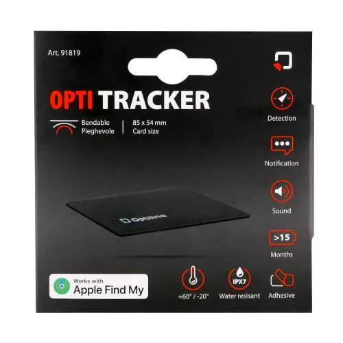 Gps volgsysteem optiline tracker zelfklevend flexibel 85x54x3mm zwart bromfiets,