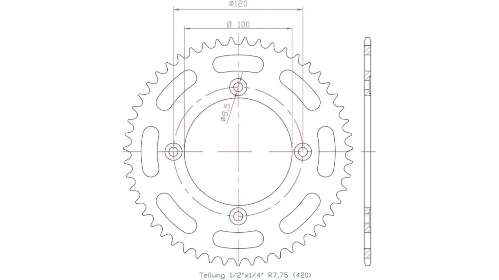 Achtertandwiel beta rr/sm alu 60l