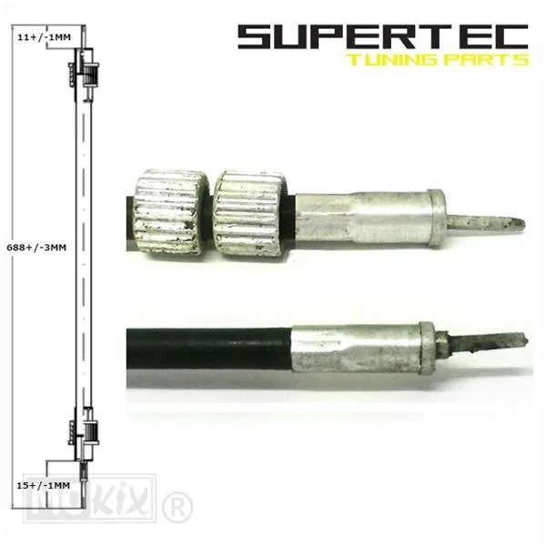 Kabel km teller vdo 65cm zwart Supertec