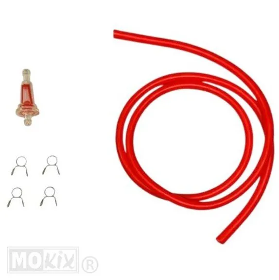 Benzineslang/filter kit 5x8 nbr 100cm rood