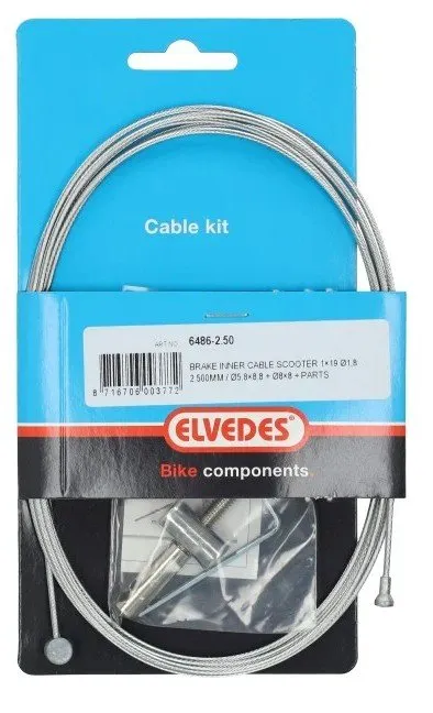 Binnenkabelset elvedes achterremkabel universeel reparatieset scooter