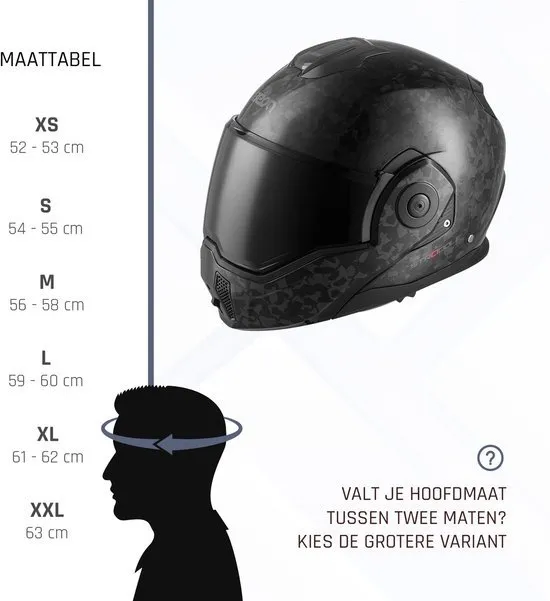 Stradale Forged Carbon Motorhelm Systeemhelm met Zonnevizier 180º Verstelbare Integraalhelm MAAT L